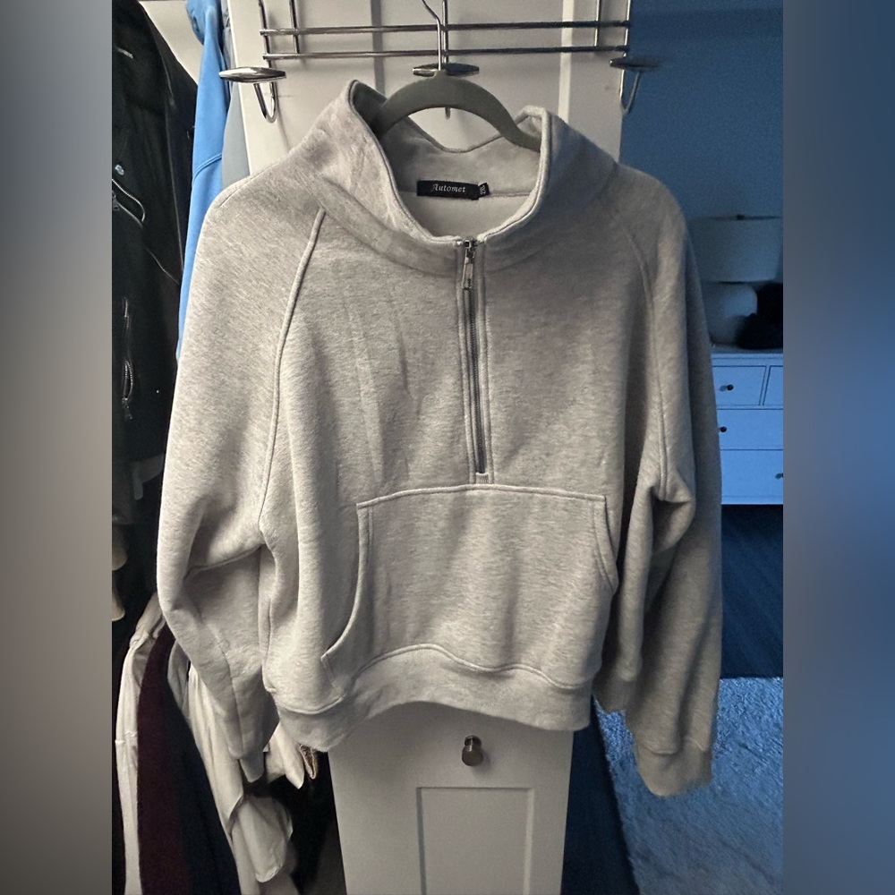 Gray Quarter Zip Sweatshirt